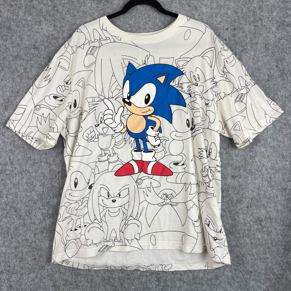 Sonic The Hedgehog x Dumbgood T Shirt Mens Large All Over Print AOP SEGA